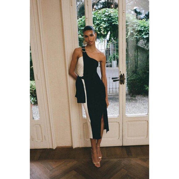 ZARA KNOT DETAIL MIDI DRESS - Picture 2 of 7